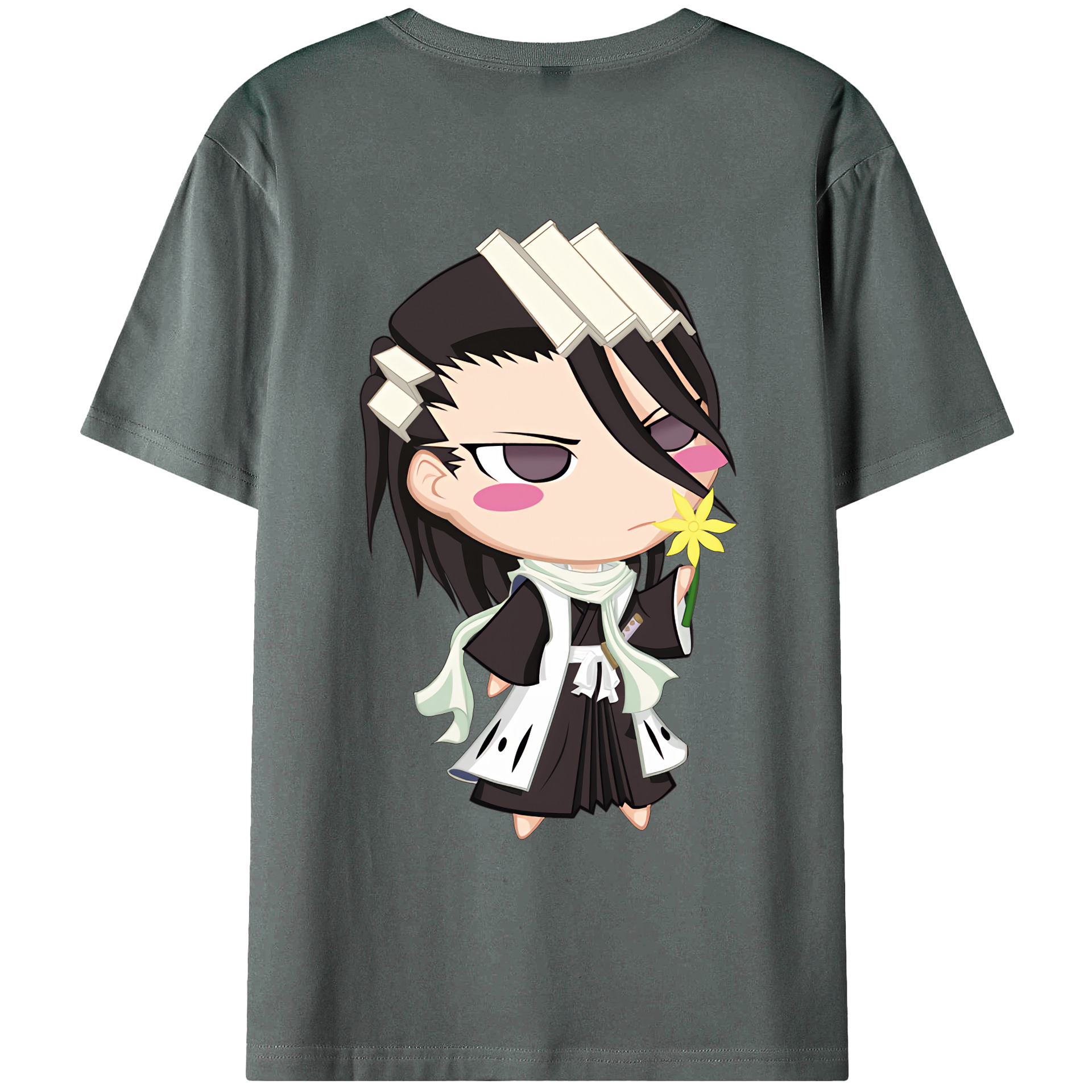 （画像用） ブリーチ くちき びゃくや BLEACH Kuchiki Byakuya 綿100％ メンズ半袖Tシャツ（バックプリント） 通気性